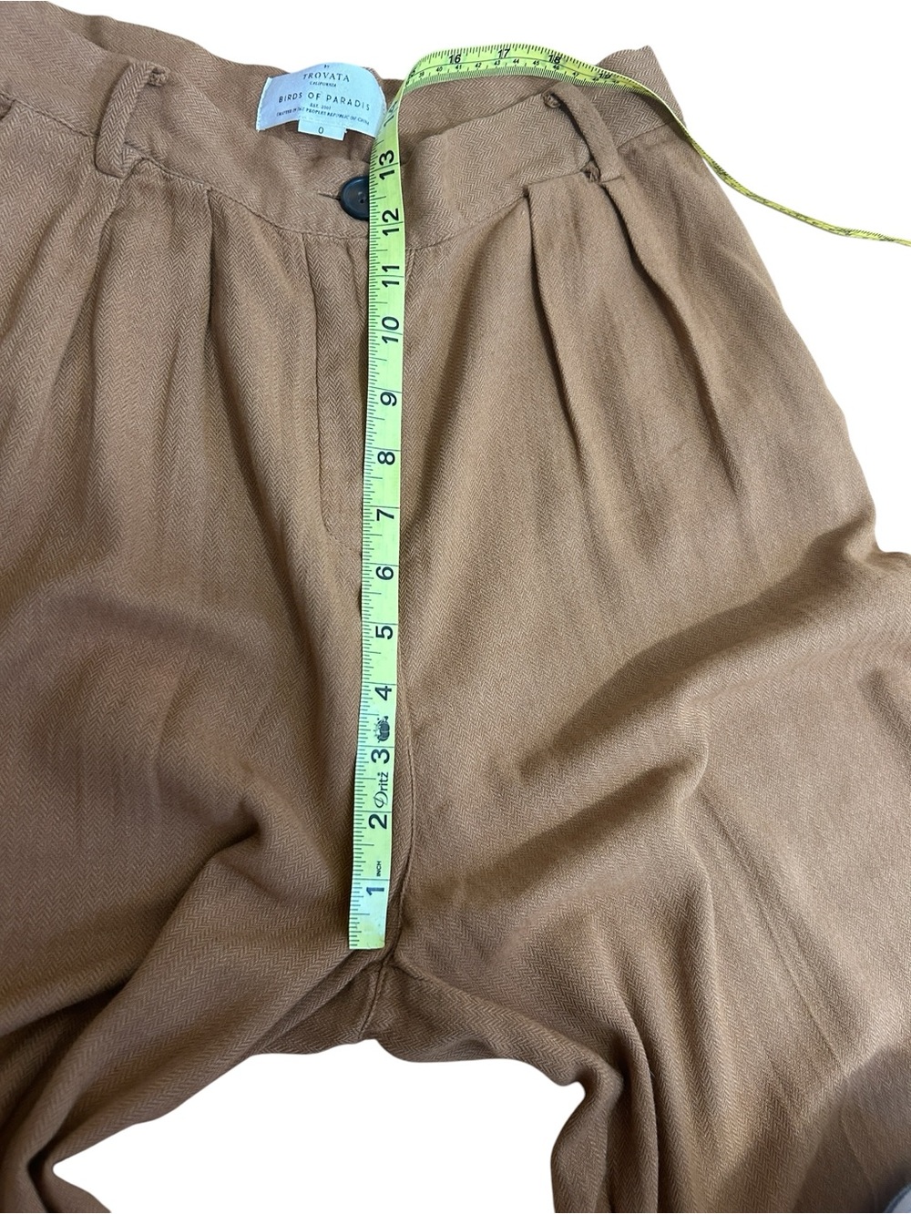 Trovata Birds of Paradis Brown Wide Leg Trouser Pants size 0 - Picture 8 of 10